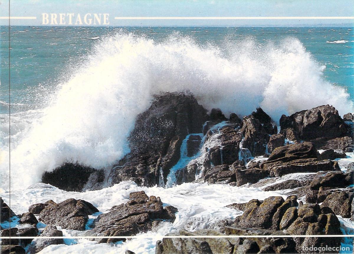 Postales: Postal Tempestad en la Costa de Breta&ntilde;a Mar Agitado