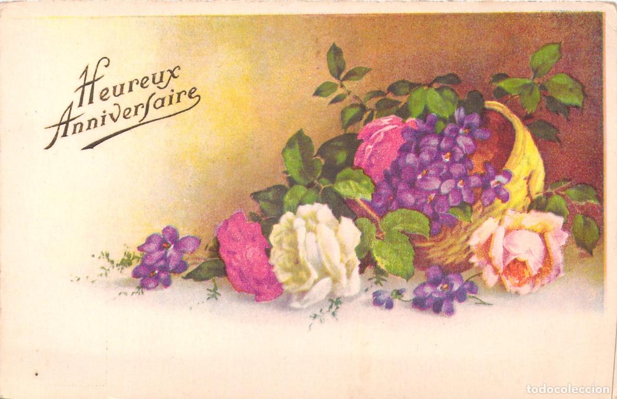 Postales: Postal de Felicitaci&oacute;n de Cumplea&ntilde;os con Flores y Rosas