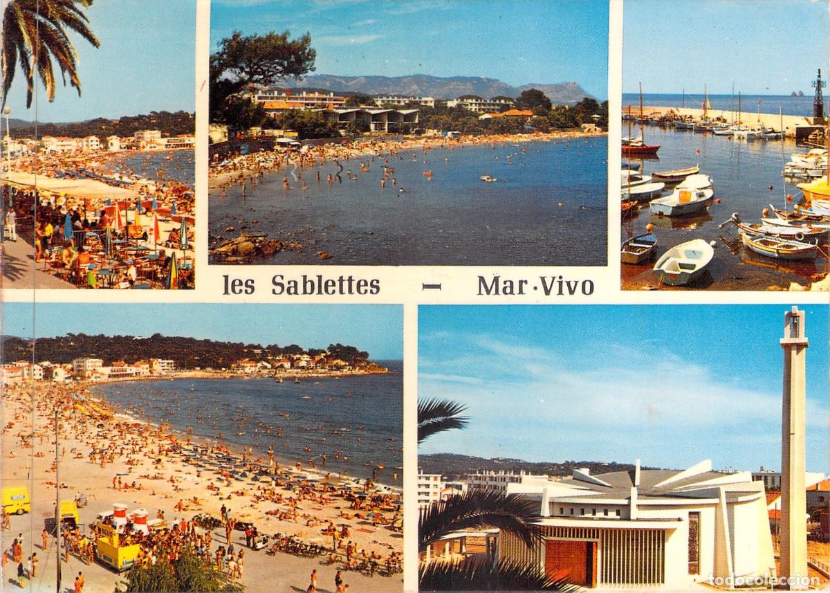 Postales: Postal de Les Sablettes y Mar-Vivo en la Costa Azul