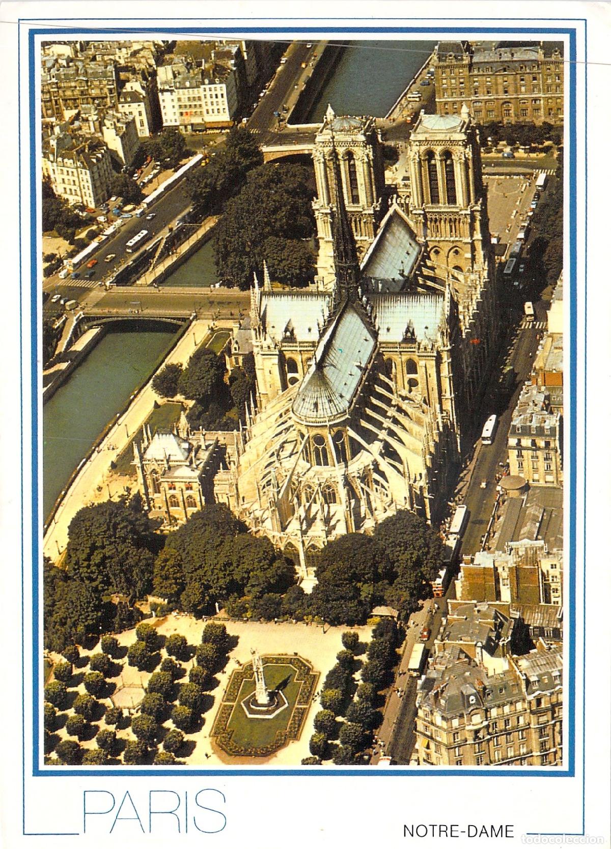 Postales: Postal de Par&iacute;s Vista A&eacute;rea de la Catedral de Notre-Dame