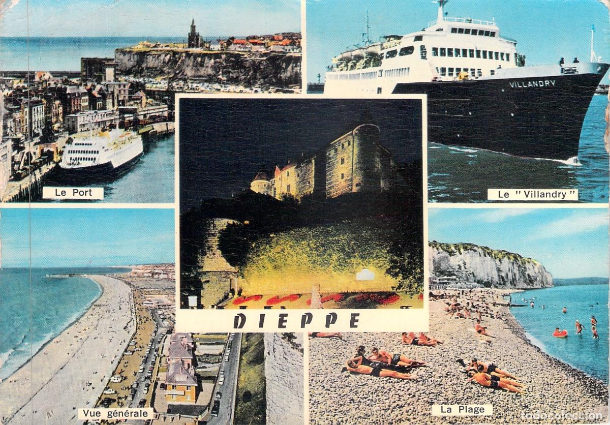 Postcards: Postal Multivista de Dieppe con Vistas del Puerto y Playa