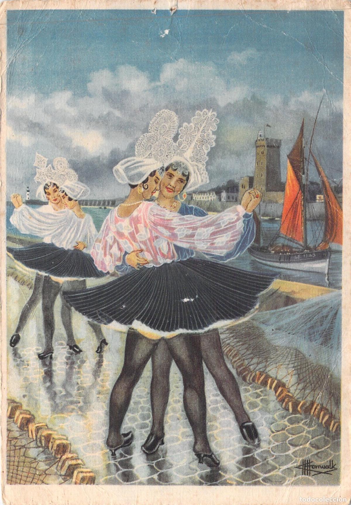 Postcards: Postal Danzarinas de Les Sables d'Olonne Vend&eacute;e Ilustraci&oacute;n de Homualk