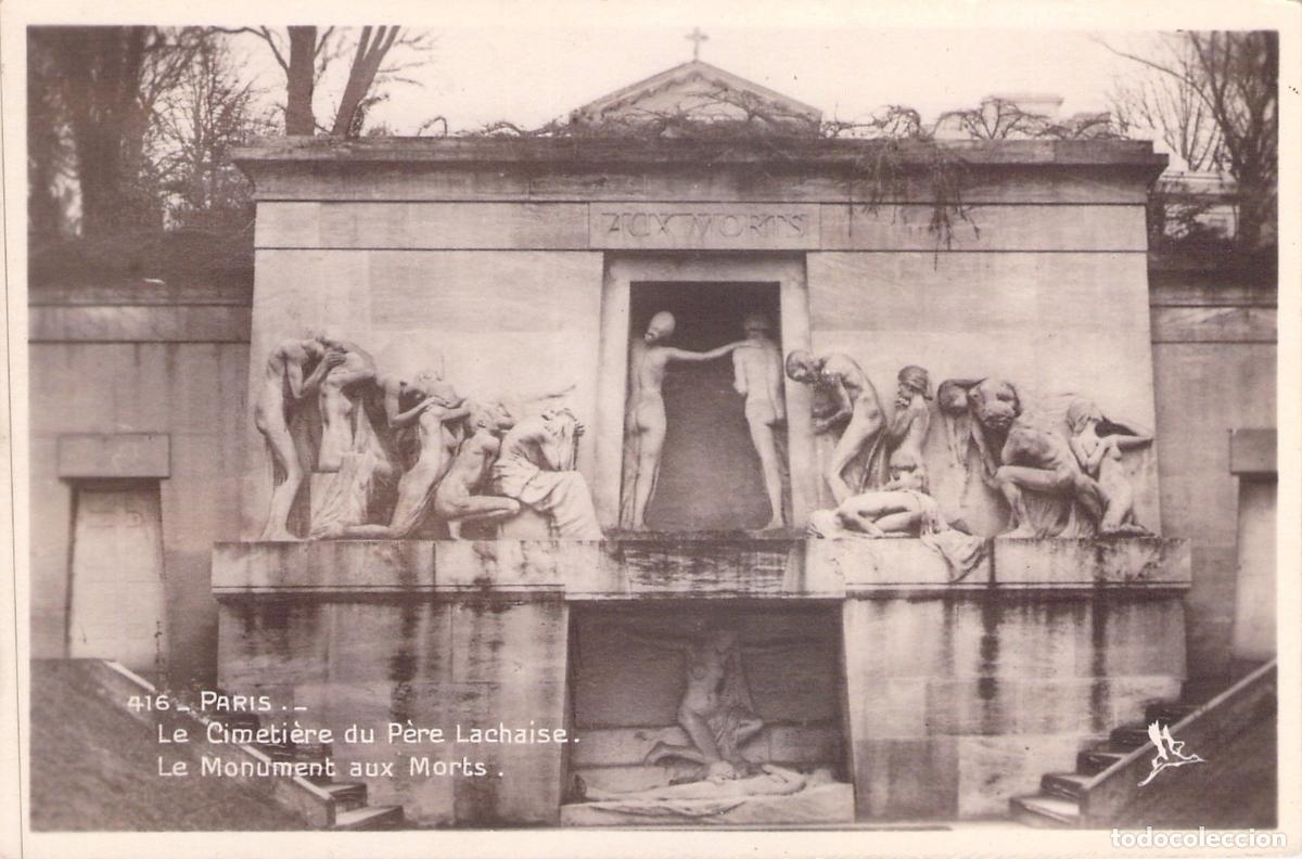 Postcards: Postal Par&iacute;s Cementerio del P&egrave;re Lachaise Monumento a los Muertos