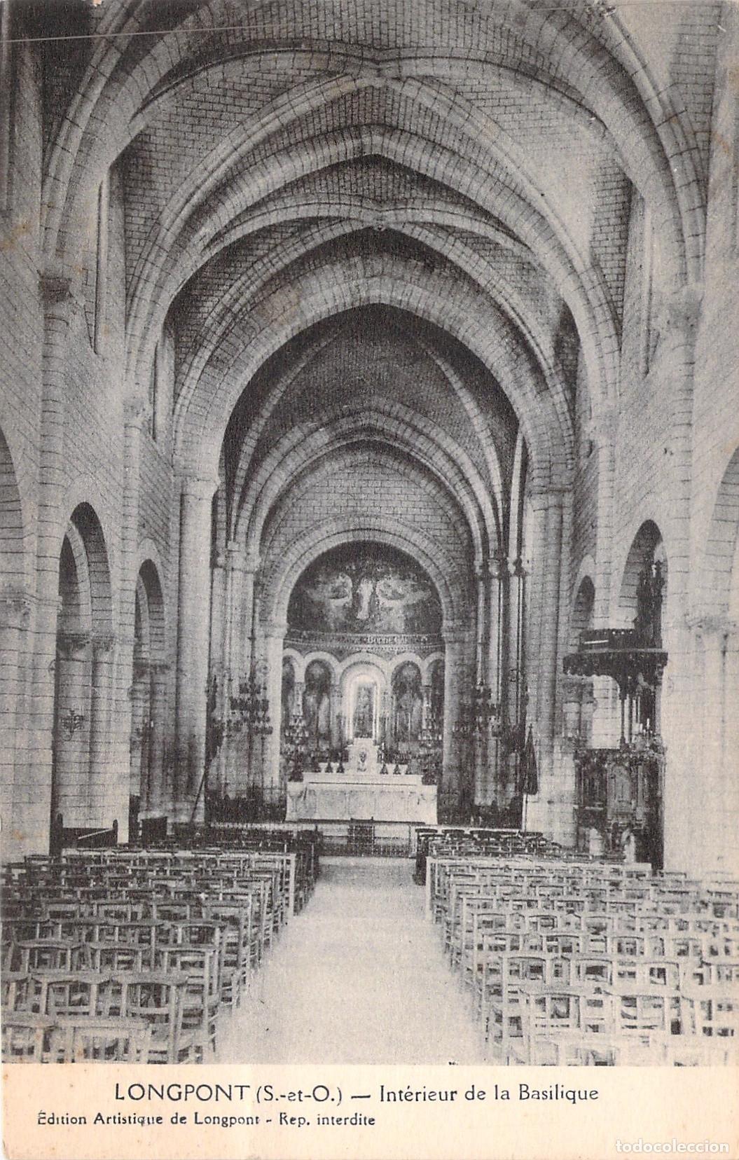 Cartoline: Postal del Interior de la Bas&iacute;lica de Longpont, Francia