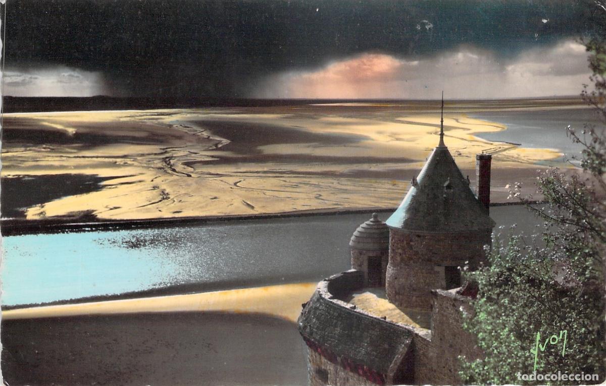Cartoline: Postal de Mont Saint-Michel, Vista Oeste sobre el R&iacute;o Couesnon