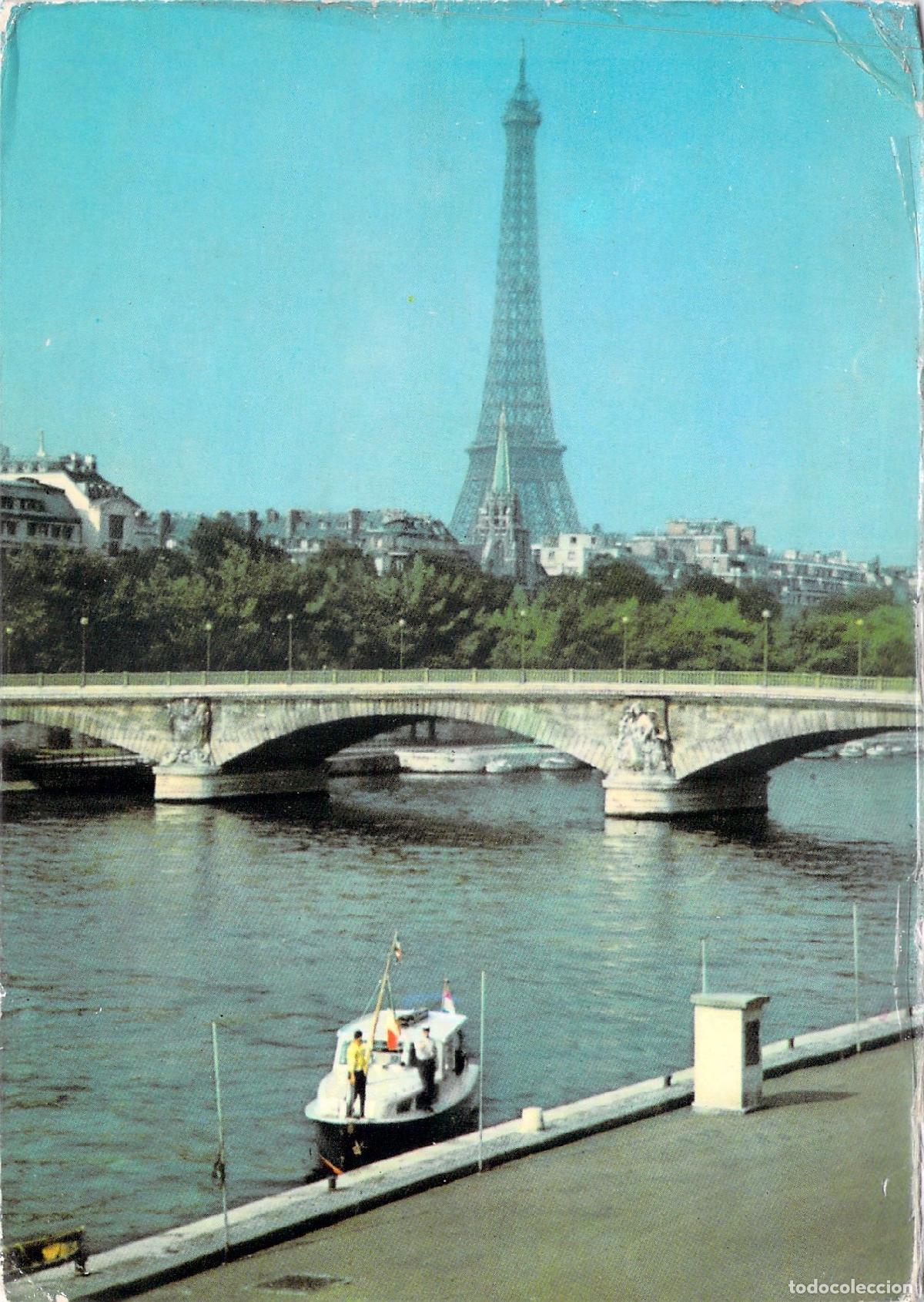 Postales: Postal de Par&iacute;s con la Torre Eiffel desde el Puente de los Inv&aacute;lidos