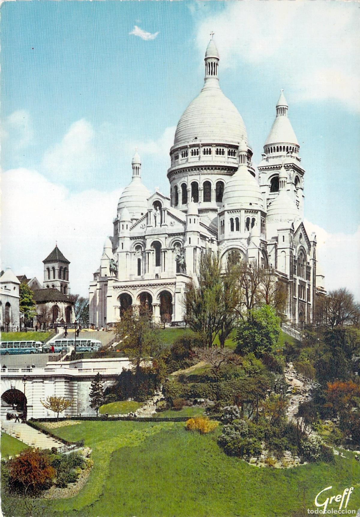 Postales: Postal de la Bas&iacute;lica del Sagrado Coraz&oacute;n de Montmartre en Par&iacute;s