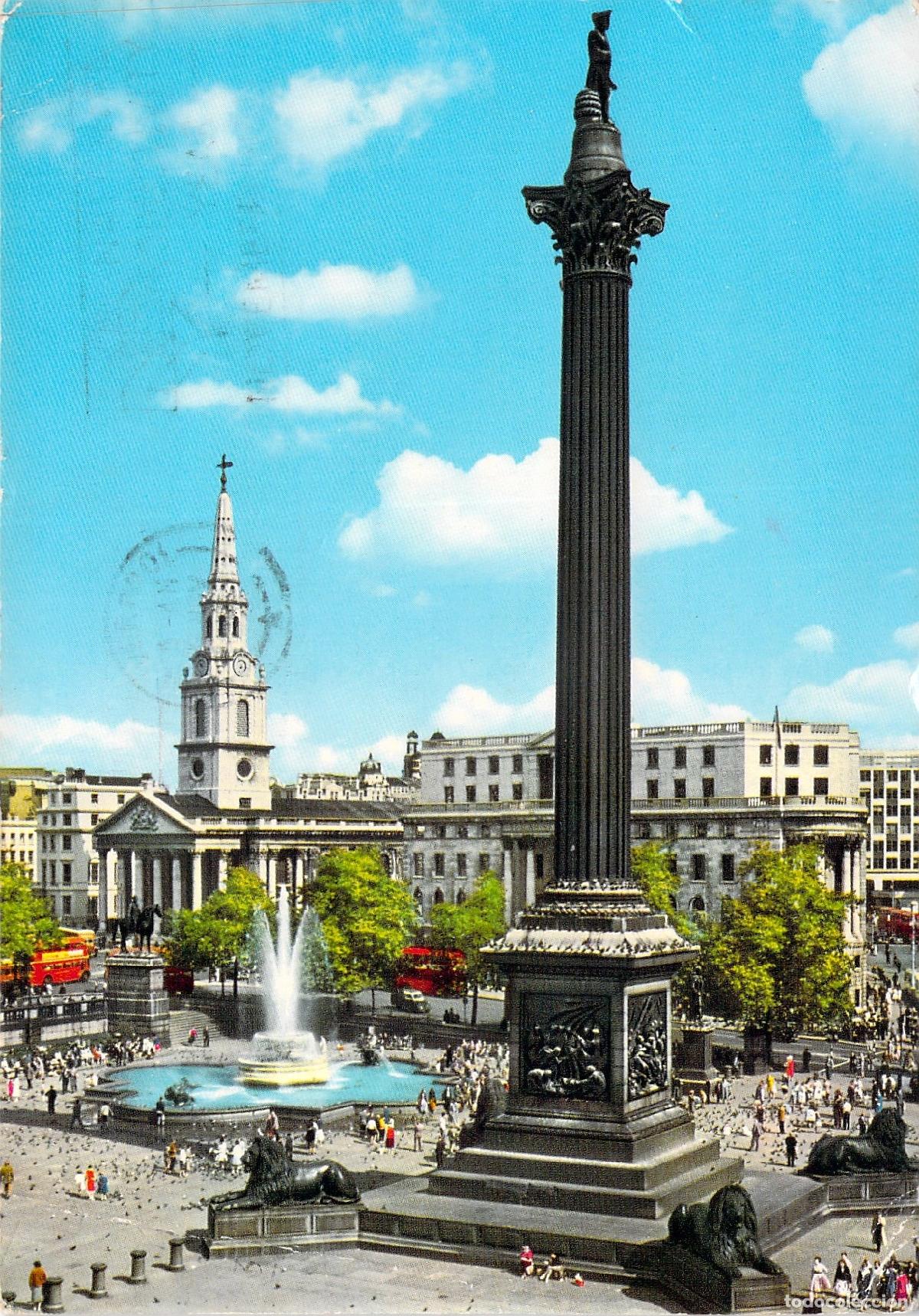 Postales: Postal de Trafalgar Square y Columna de Nelson en Londres