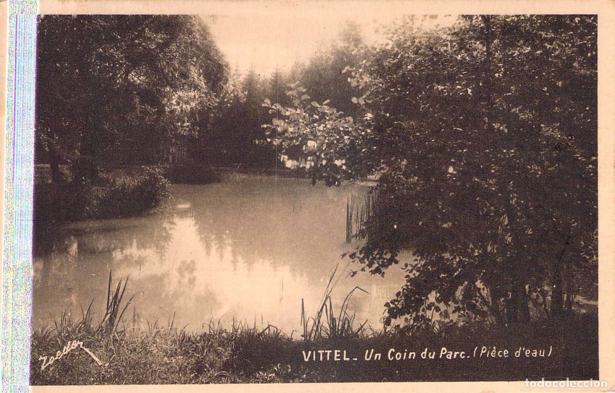 Postales: Postal de Vittel - Rinc&oacute;n del Parque y Estanque, Francia