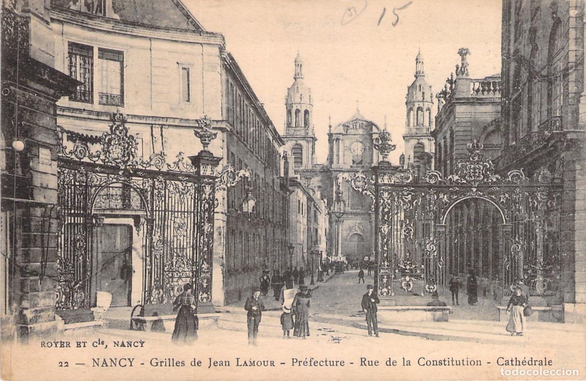 Postkarten: Postal de Nancy con las Grilles de Jean Lamour y la Catedral