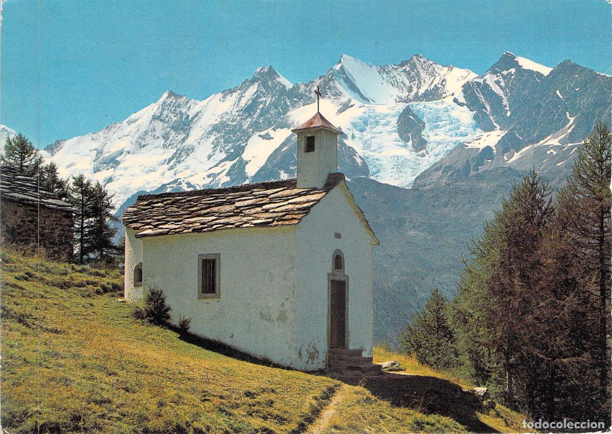 Postkarten: Postal Capilla de Triftalp en Saas-Tal y Alpes Suizos