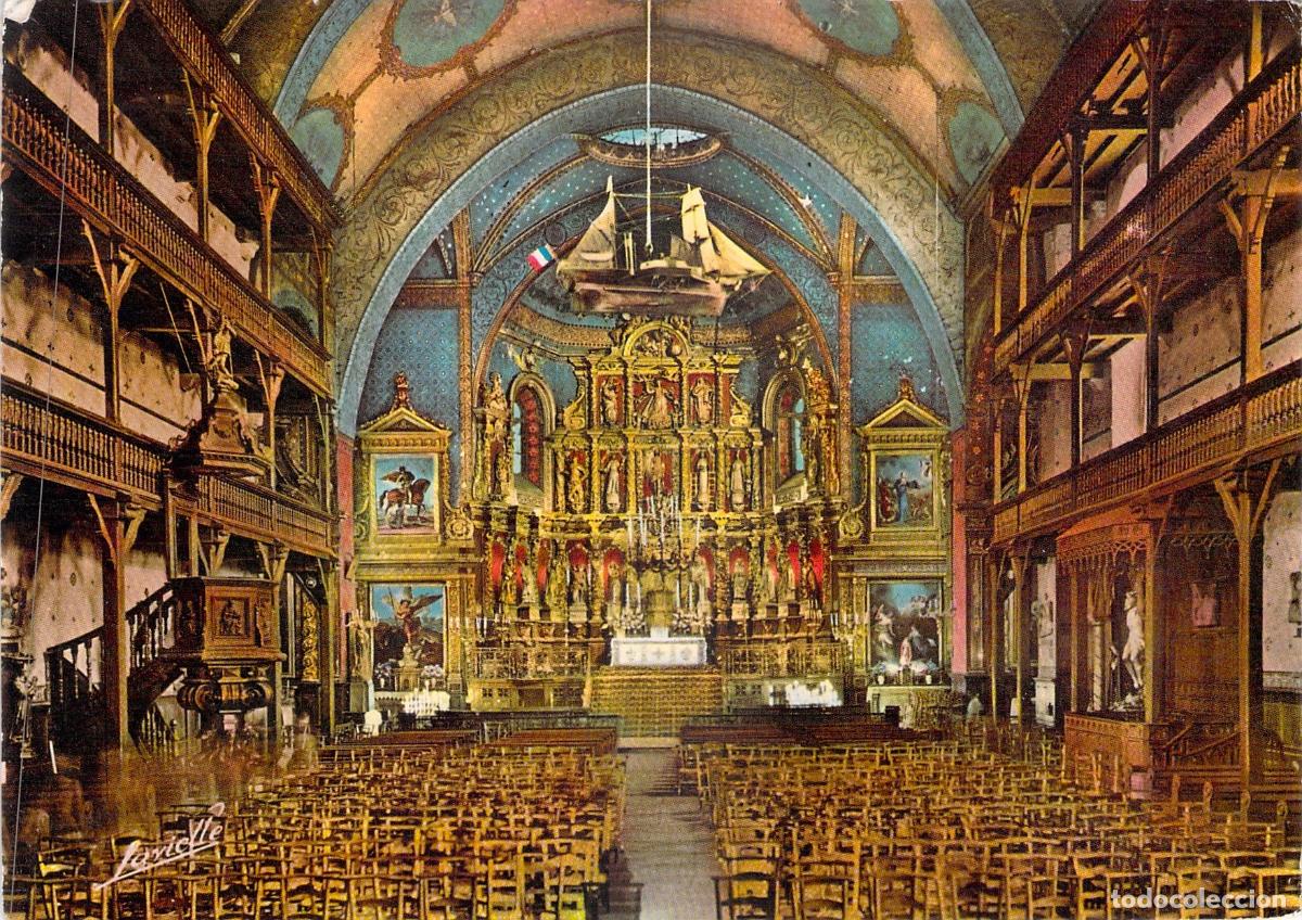 Postales: Postal de la Iglesia de Saint-Jean-de-Luz, Altar e Interior