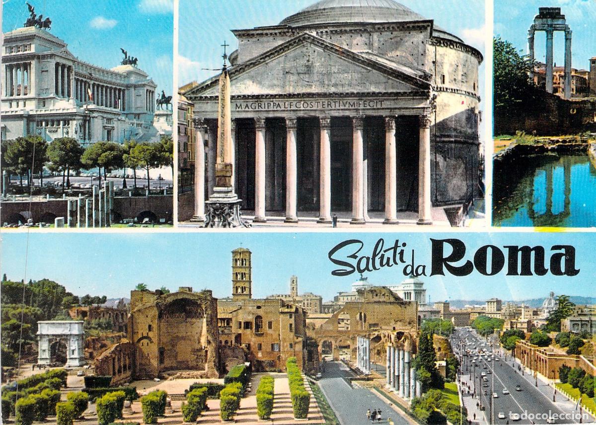 Postcards: Postal Multivista de Roma Monumentos Hist&oacute;ricos Pante&oacute;n