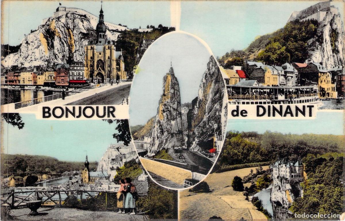 Postcards: Postal de Dinant con vistas de la ciudad y el pe&ntilde;&oacute;n de Bayard