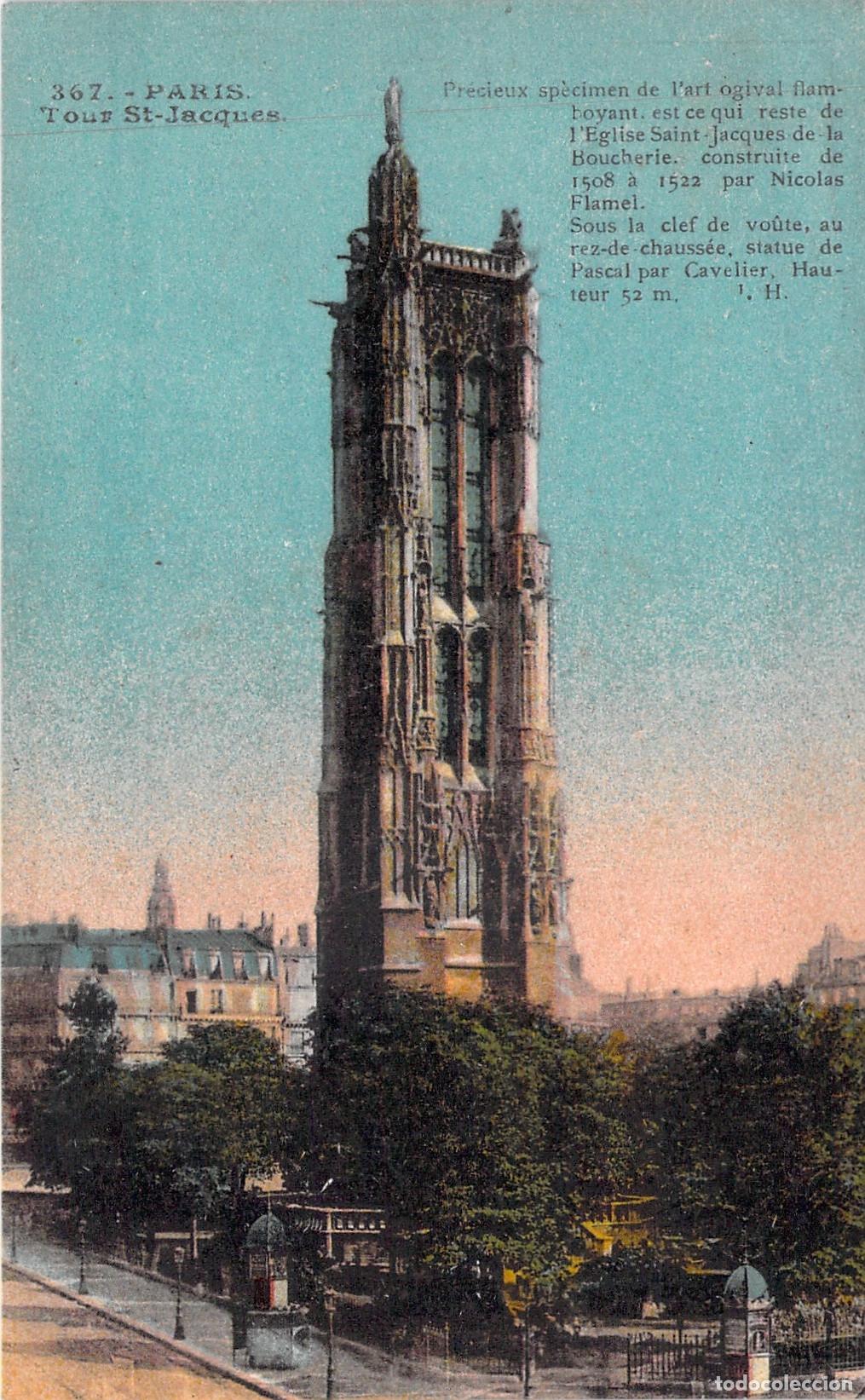 Postcards: Tarjeta Postal de la Torre Saint-Jacques en Par&iacute;s Francia