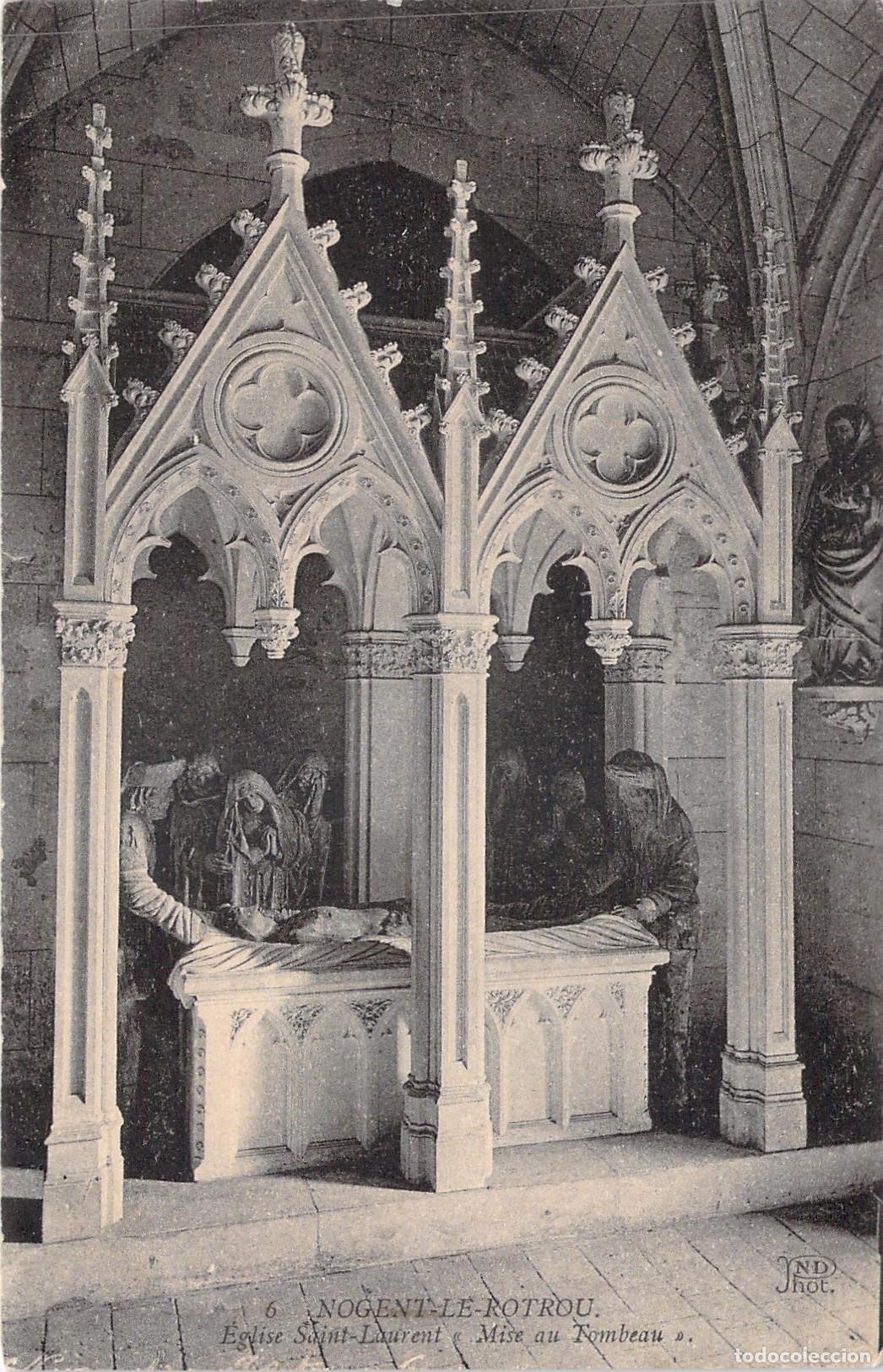 Postales: Postal de Nogent-le-Rotrou Iglesia Saint-Laurent Escultura Santo Entierro