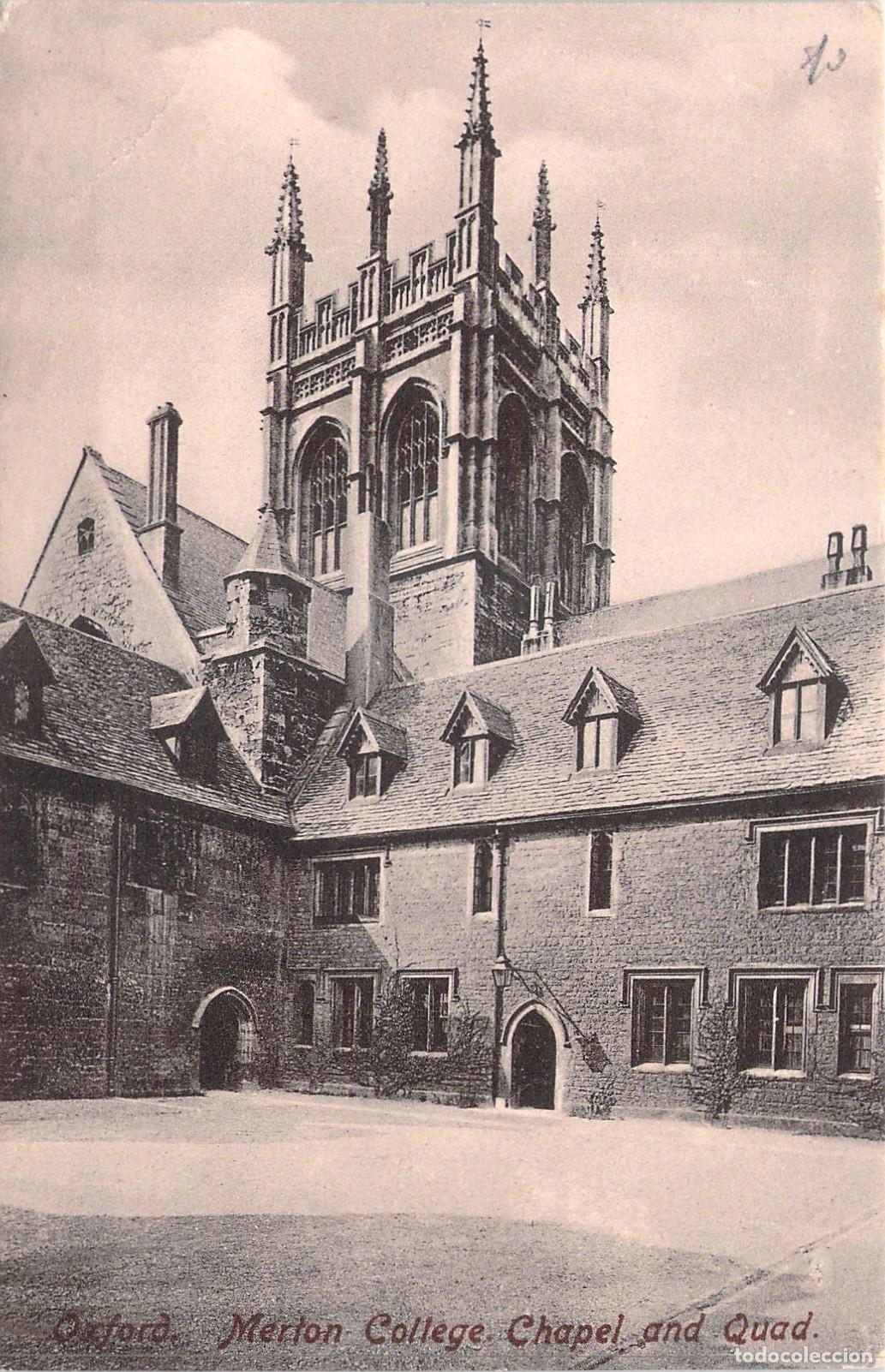 Postales: Postal de Oxford Merton College Chapel and Quad Inglaterra