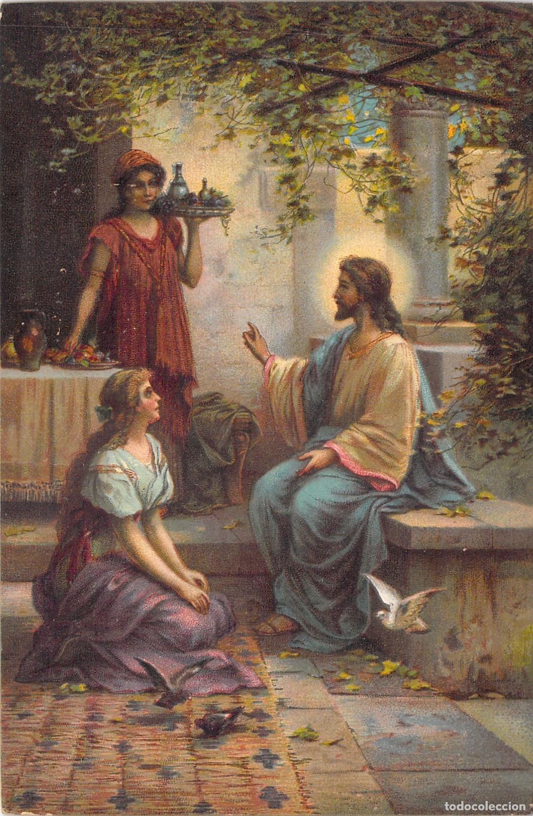 Cartoline: Postal de Jes&uacute;s con Mar&iacute;a y Marta por Prof. Zatzka