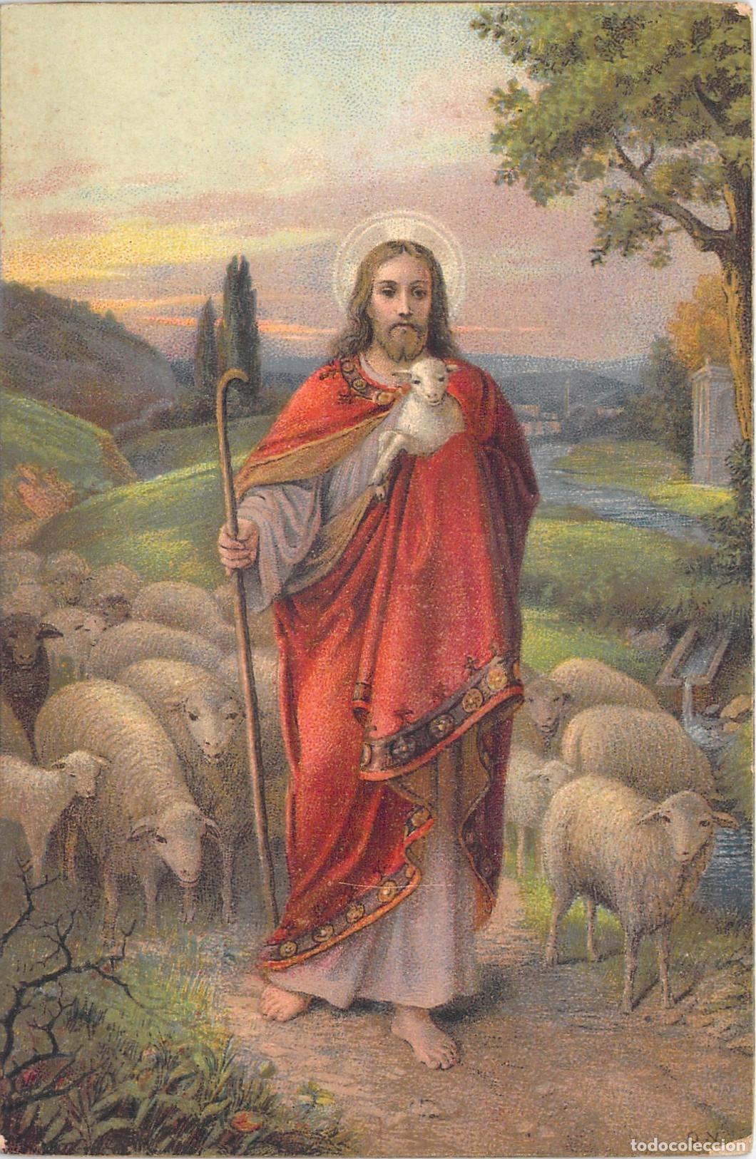 Cartoline: Postal Art&iacute;stica de Jesucristo como el Buen Pastor