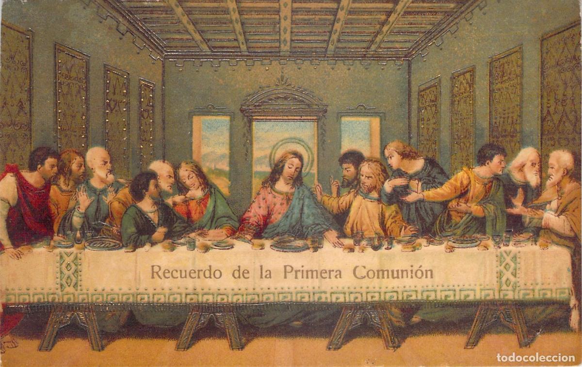 Cartoline: Postal Religiosa de La &Uacute;ltima Cena Primera Comuni&oacute;n