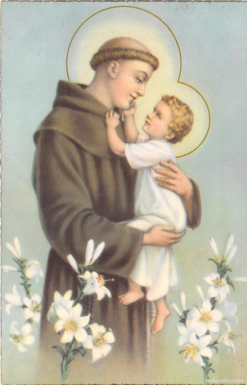 Cartoline: Postal Religiosa de San Antonio de Padua y el Ni&ntilde;o Jes&uacute;s