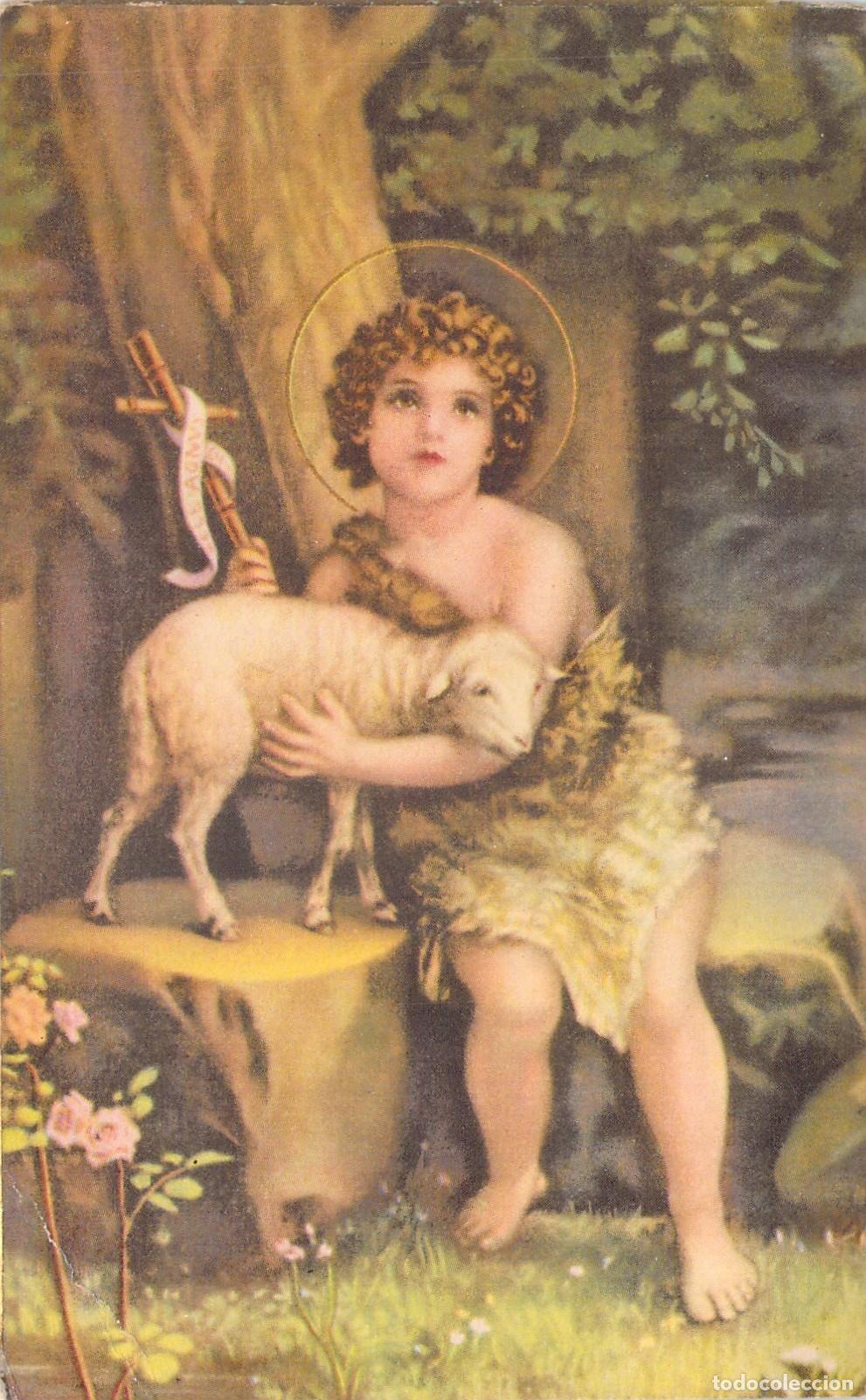 Postkarten: Postal Art&iacute;stica de San Juan Bautista Ni&ntilde;o con un Cordero