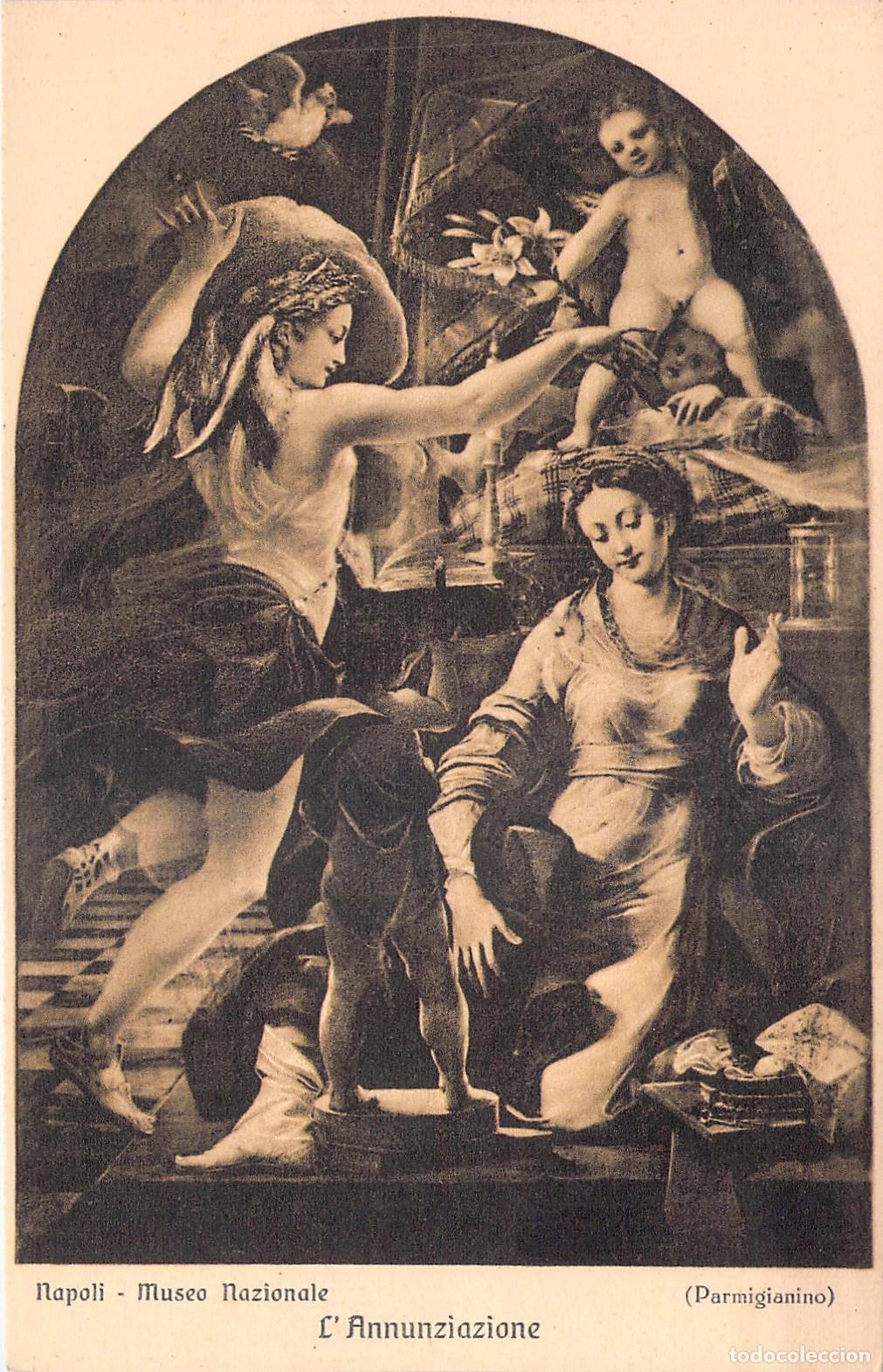 Postcards: Postal de la pintura L'Annunziazione de Parmigianino, N&aacute;poles