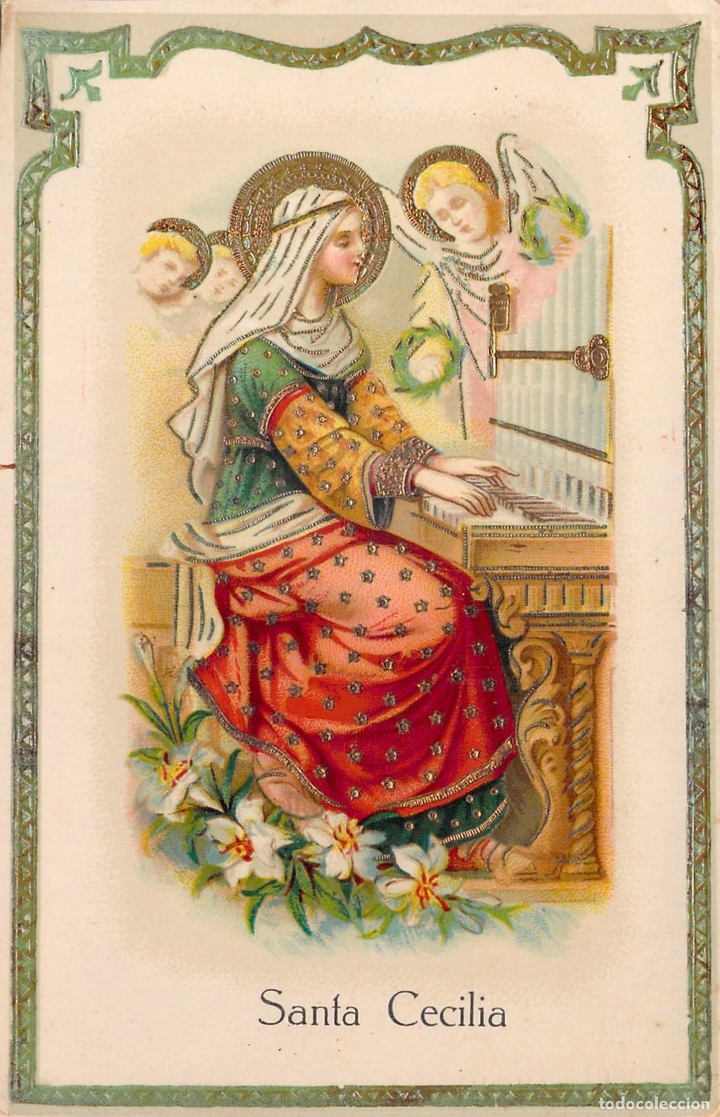 Postcards: Postal Religiosa de Santa Cecilia Tocando el &Oacute;rgano