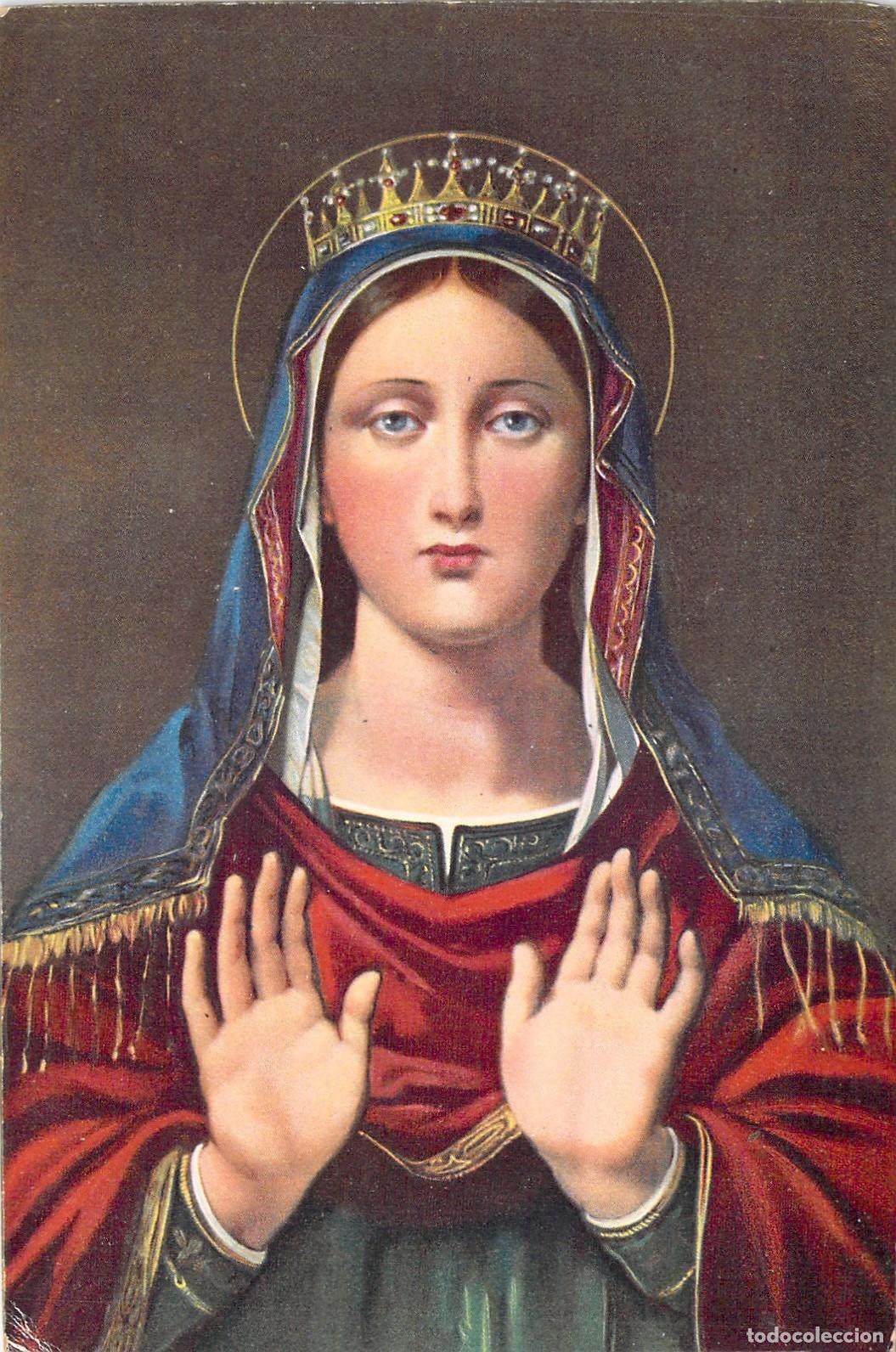 Postales: Postal de la Virgen Mar&iacute;a Reina del Cielo por J.A.D. Ingres Stengel