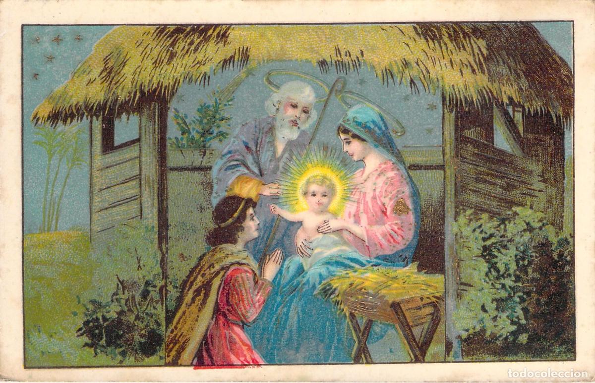 Postales: Postal Antigua del Nacimiento de Jes&uacute;s y la Sagrada Familia