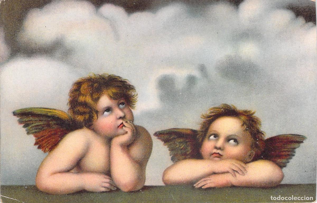 Postales: Postal de los &Aacute;ngeles de Rafael de la Madona Sixtina