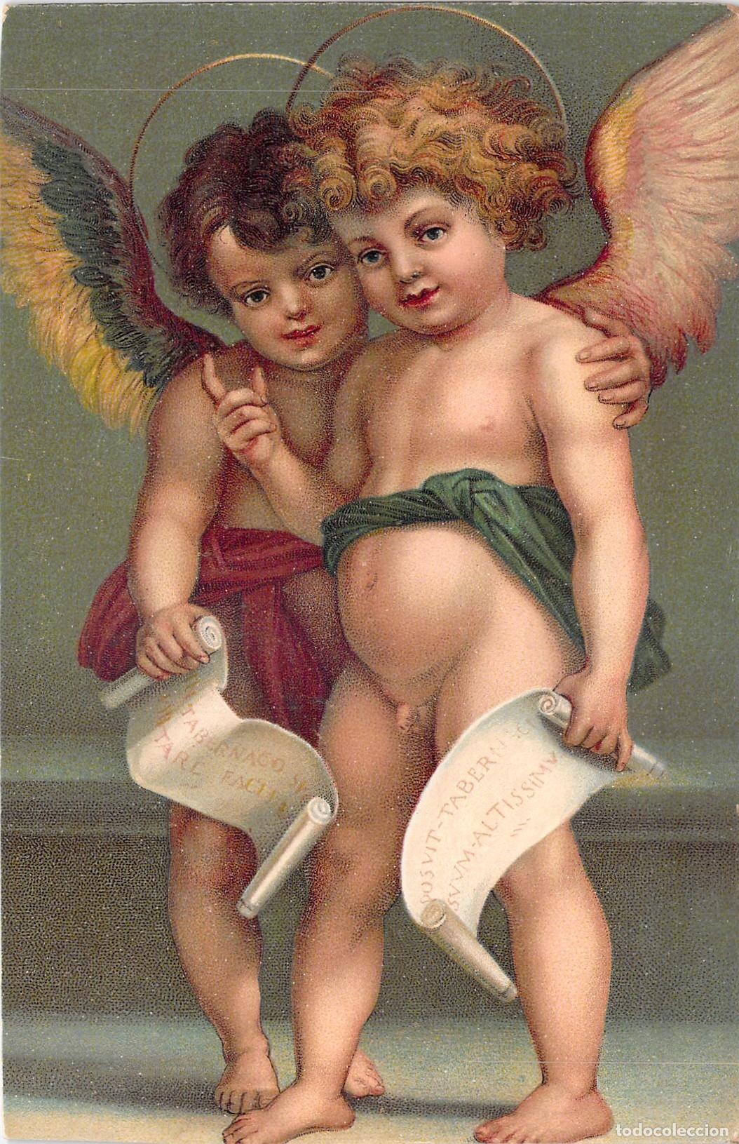 Postales: Postal Art&iacute;stica de Dos &Aacute;ngeles de Andrea del Sarto, Stengel & Co.
