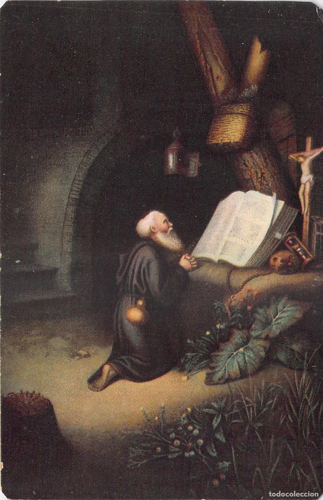 Postales: Postal de Arte Betender Einsiedler Ermita&ntilde;o Orando de Gerard Dou