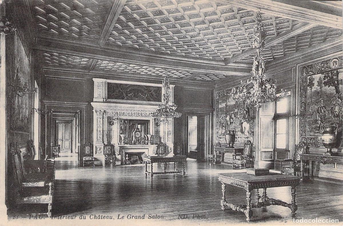 Cartes Postales: Postal Interior del Castillo de Pau, El Gran Sal&oacute;n