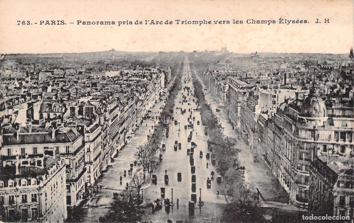 Postales: Postal de Par&iacute;s: Vista Panor&aacute;mica de los Campos El&iacute;seos
