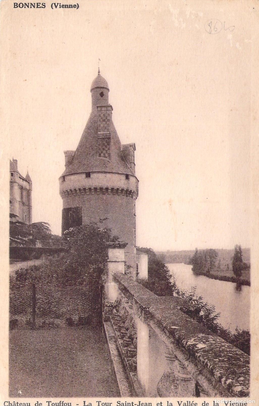 Postales: Postal Ch&acirc;teau de Touffou, Tour Saint-Jean y R&iacute;o Vienne, Bonnes