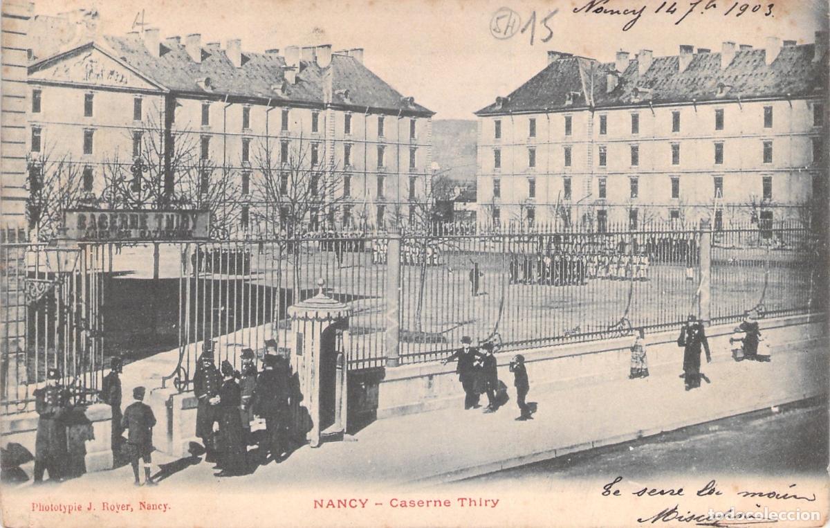 Postales: Postal de la Caserne Thiry en Nancy Francia con Soldados