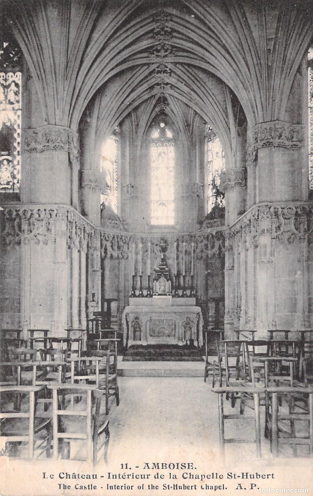 Postales: Postal del Interior de la Capilla de San Huberto, Amboise
