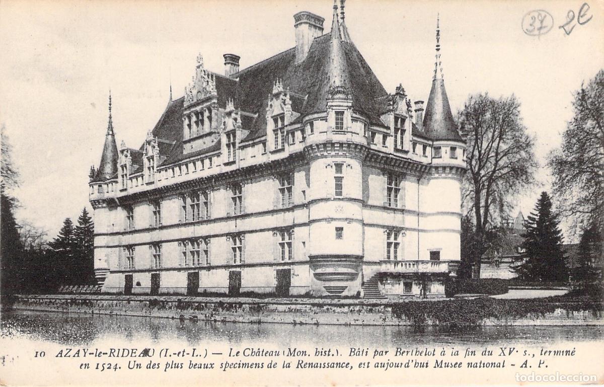 Postales: Postal del Castillo de Azay-le-Rideau en Francia