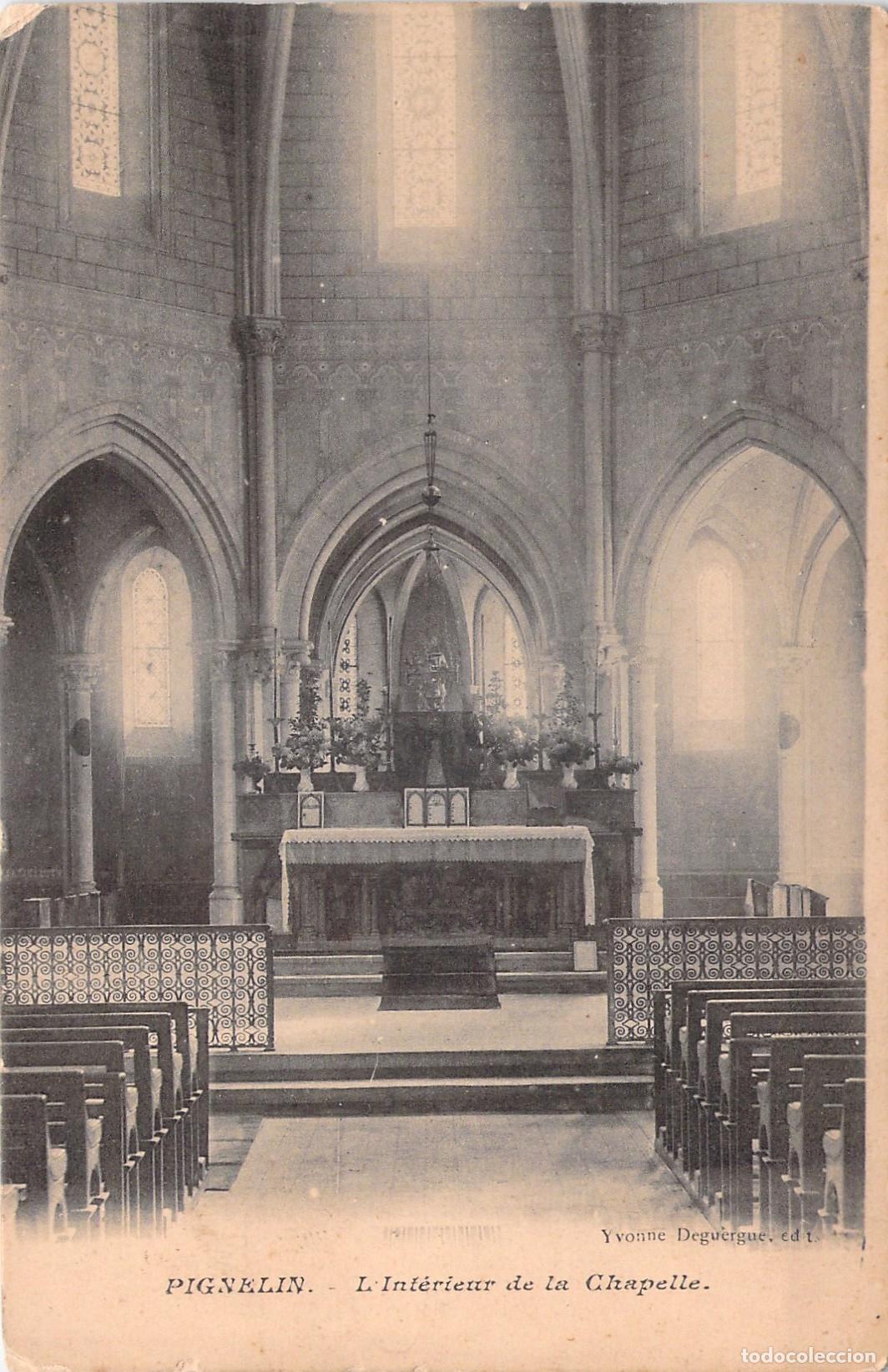 Postales: Postal del Interior de la Capilla de Pignelin, Francia