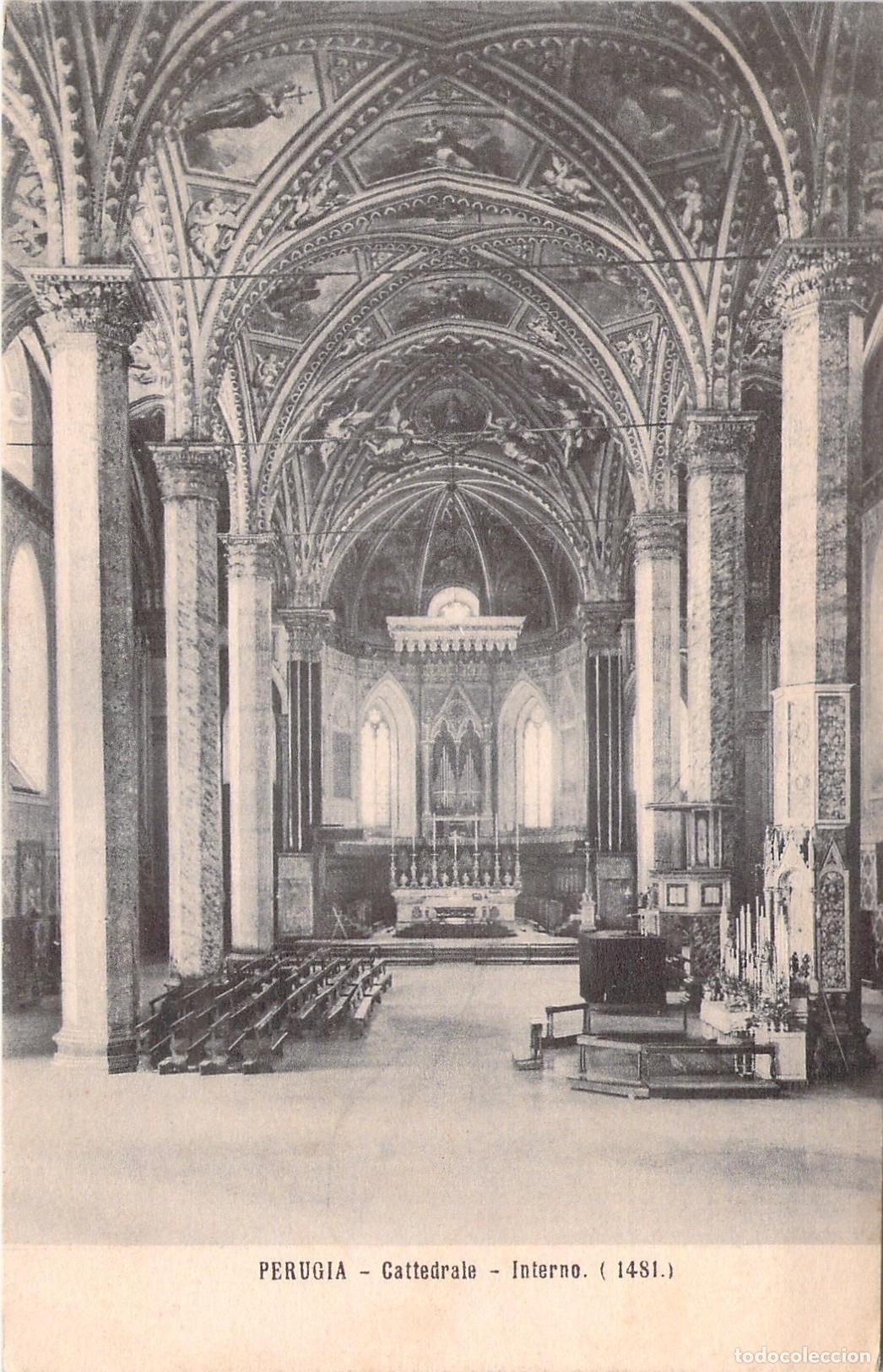 Postales: Postal del Interior de la Catedral de Perugia, Italia
