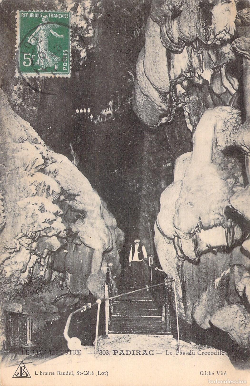 Postales: Postal de la Cueva de Padirac, Le Pas du Crocodile, Francia