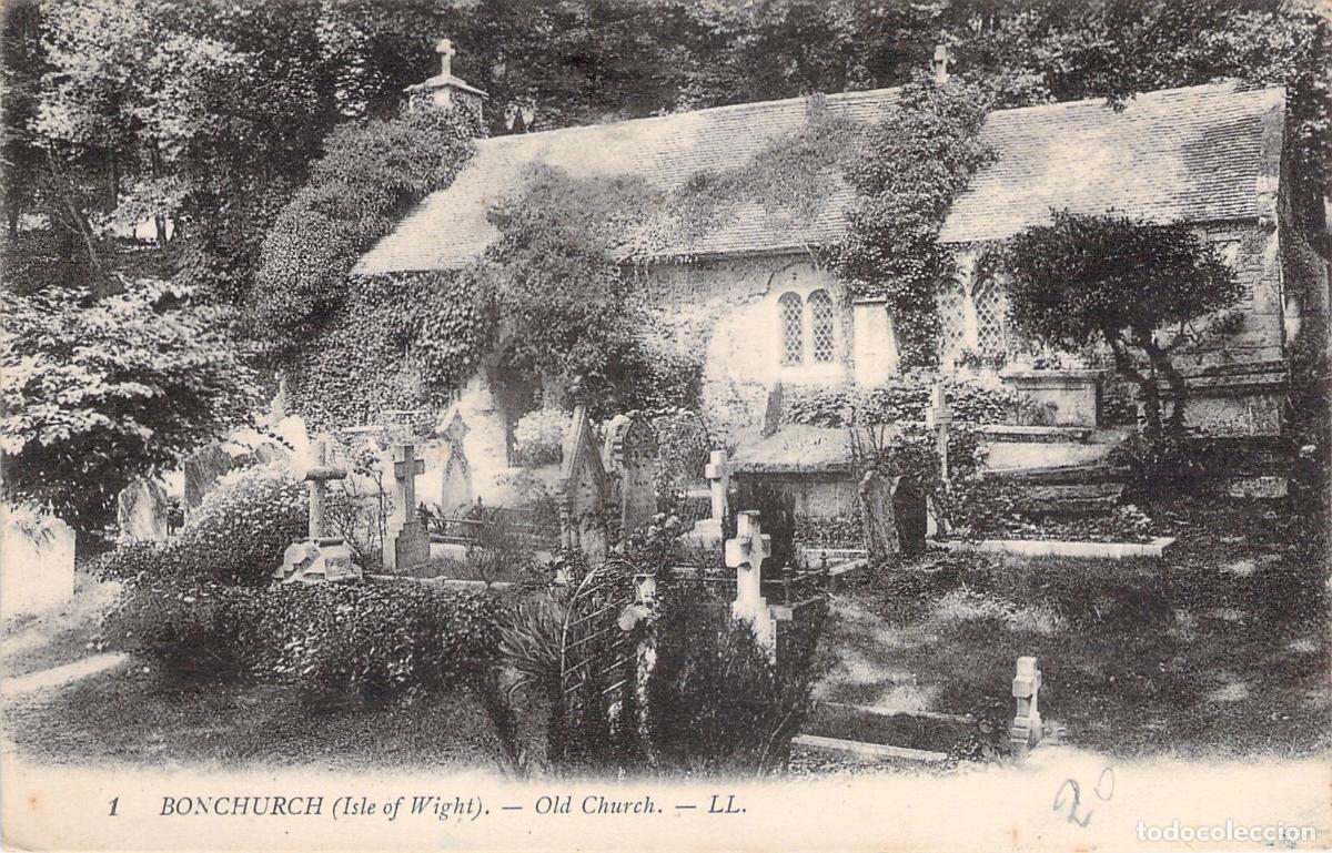 Postales: Postal Antigua de la Vieja Iglesia de Bonchurch, Isla de Wight