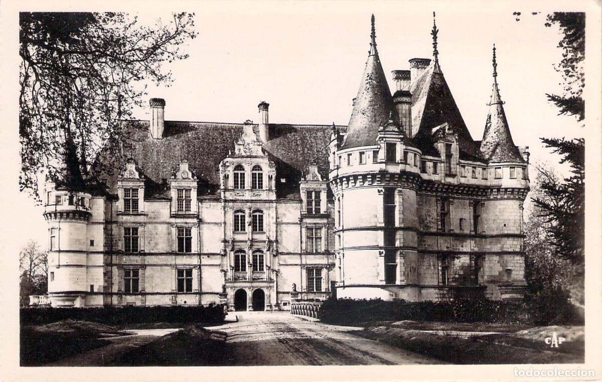 Postales: Postal del Castillo de Azay-le-Rideau, Museo de la Renaissance, Francia