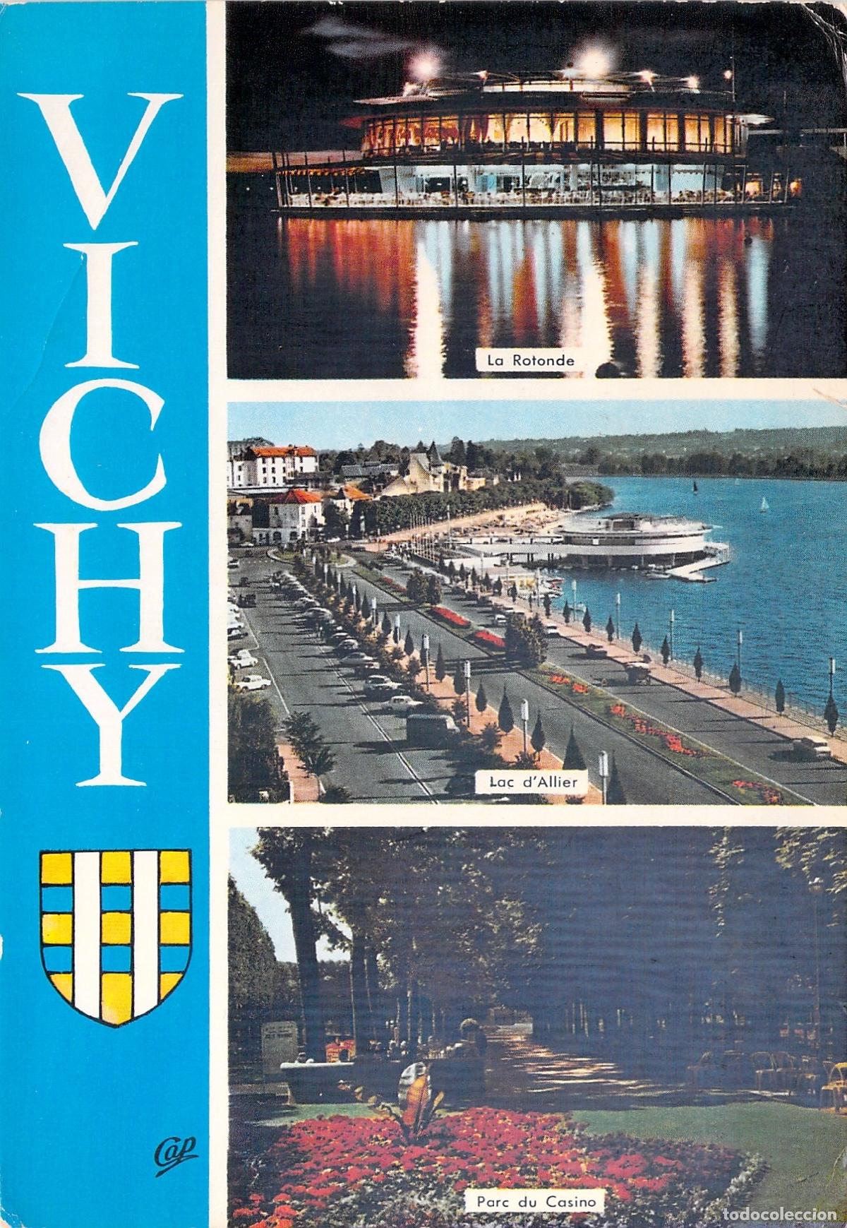 Postales: Postal de Vichy Francia: La Rotonde, Lac d'Allier y Parque