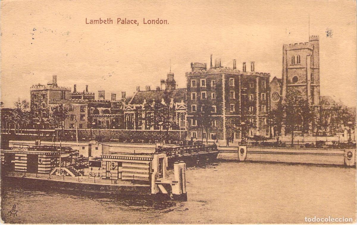 Postales: Postal de Lambeth Palace y el R&iacute;o T&aacute;mesis en Londres