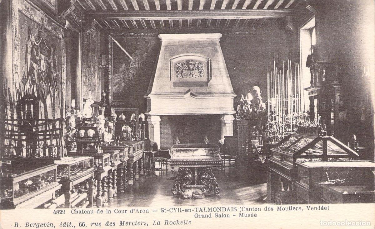 Postales: Postal Castillo de la Cour d'Aron Gran Sal&oacute;n Museo Francia