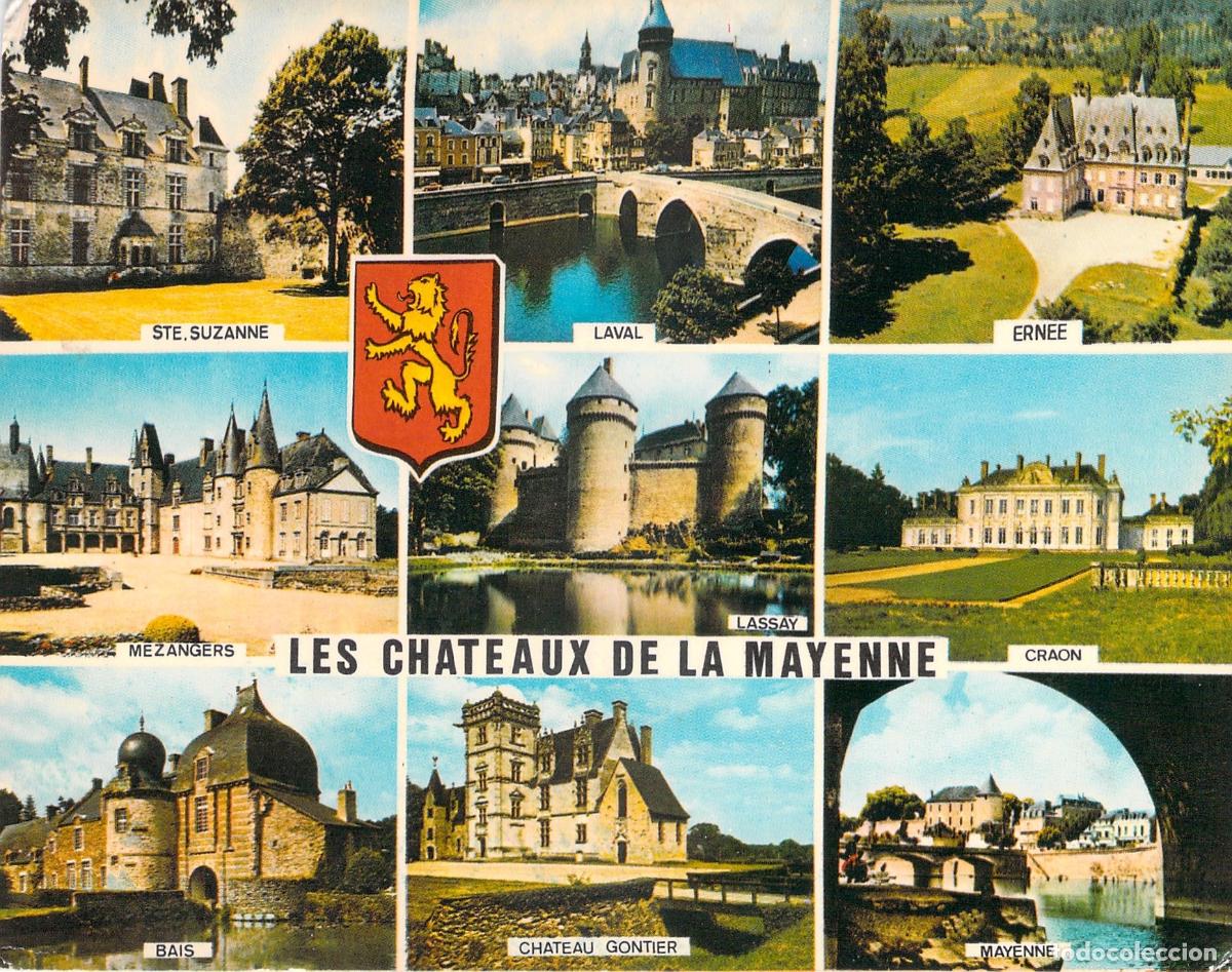 Postales: Postal Multivista de los Castillos de Mayenne Francia