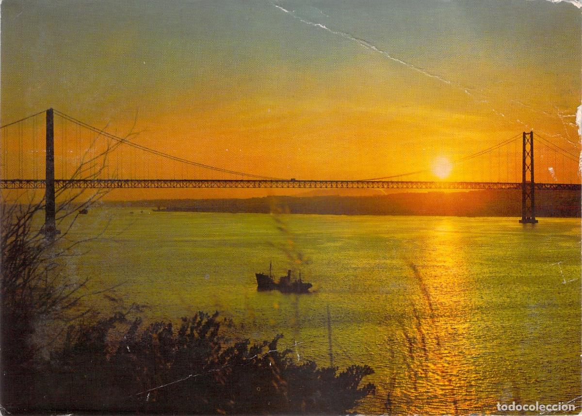 Postales: Postal Puente sobre el Tajo al Atardecer en Lisboa