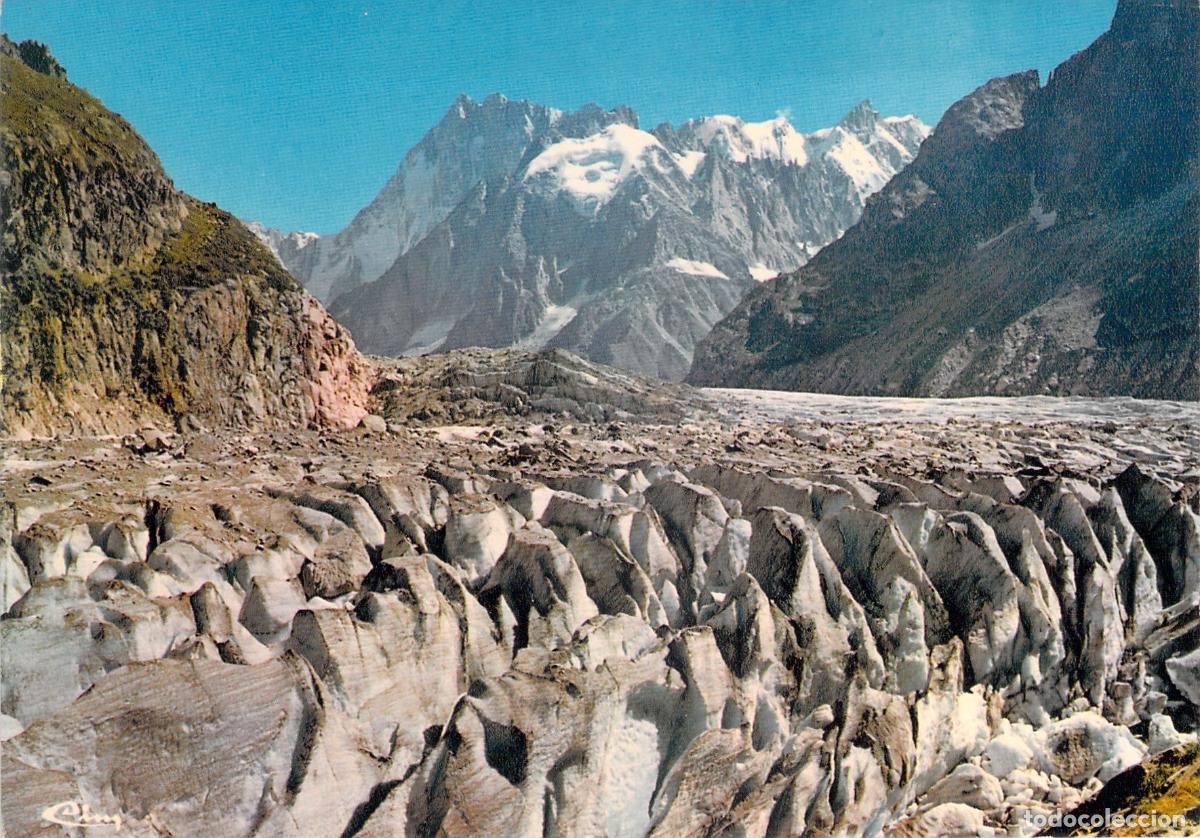 Postales: Postal Chamonix-Mont-Blanc Mer de Glace y Grandes Jorasses